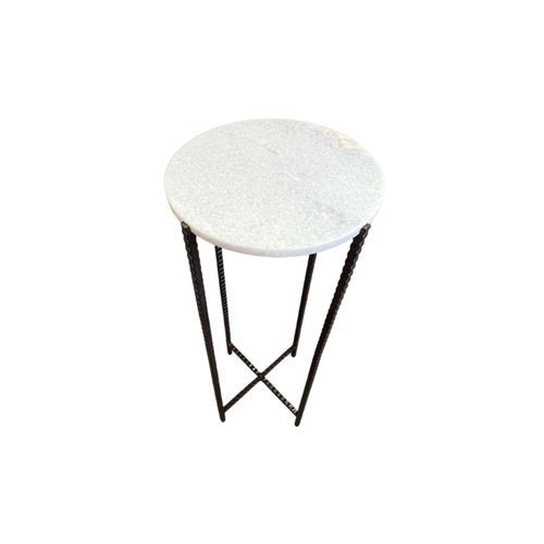 Quinn Iron and Marble Side Table