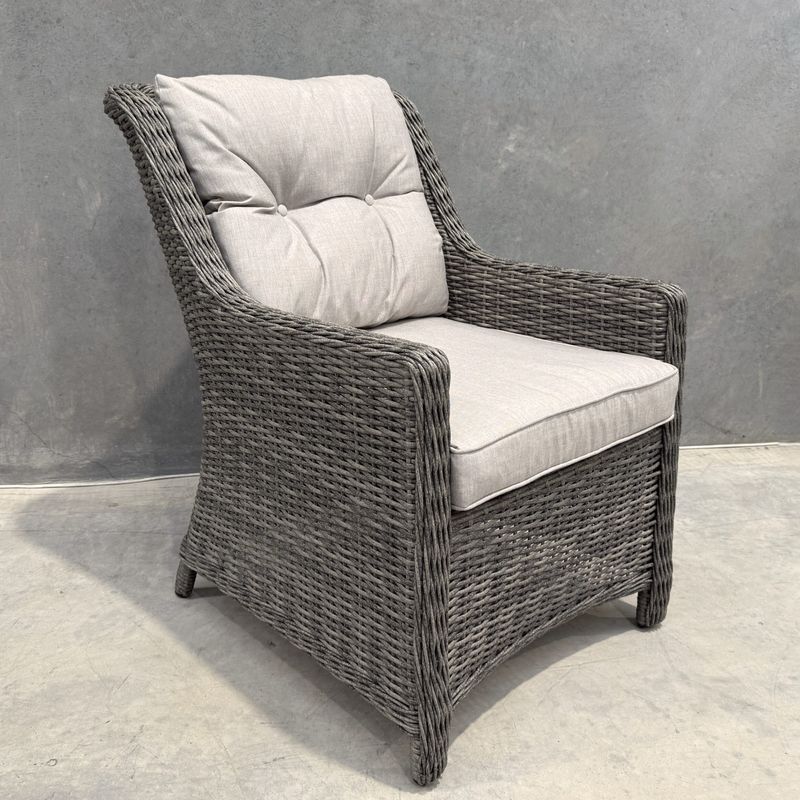 Raglan Rattan Chair - Cast Silver
