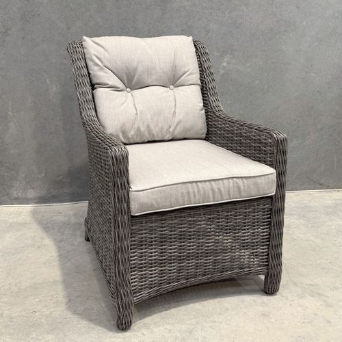 Raglan Rattan Chair - Cast Silver