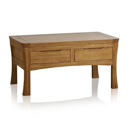 Renwick Rustic Solid Oak 4 Drawer Storage Coffee Table