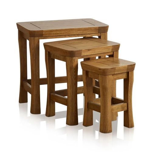 Renwick Rustic Solid Oak Nest Of Tables