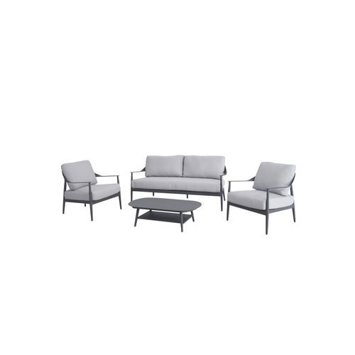 Rio 4pc Aluminium Outdoor Lounge Set | Gunmetal