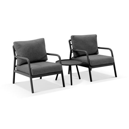 Riviera Lounge Chair Set - Charcoal