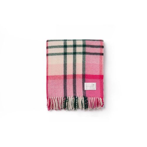 Ruanui Station Lambswool Throw - Pukehapua Pink Check