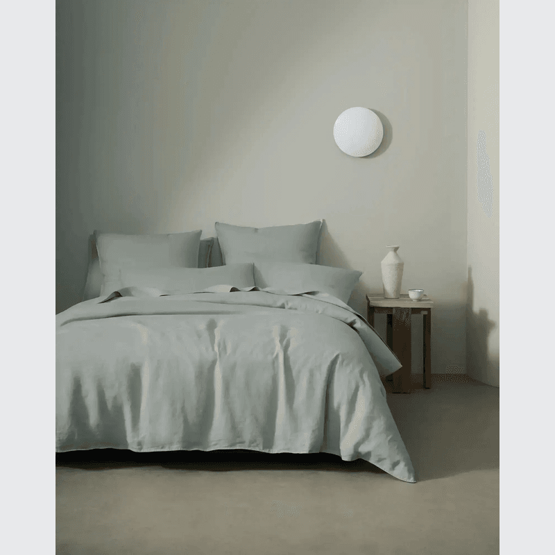 Ravello Linen Quilt Cover - Sage | Weave Home Bed Linen