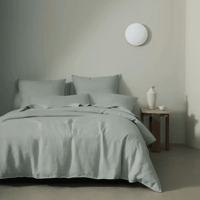 Ravello Linen Quilt Cover - Sage | Weave Home Bed Linen
