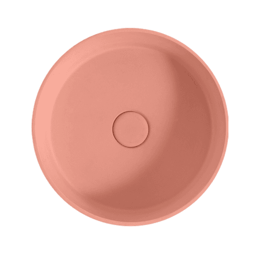 Sol' Salmon Pink Concrete Round 390mm Basin