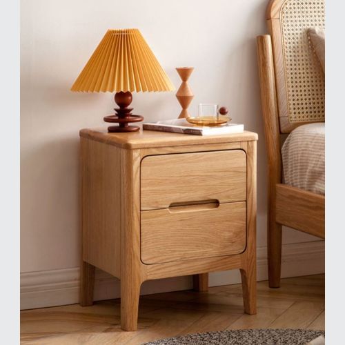 Seattle Natural Solid Oak Bedside Table Design 2