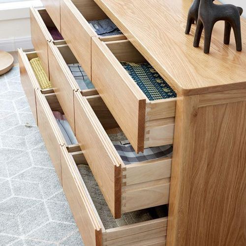 Humbie Natural Solid Oak Chest of 9 Drawers