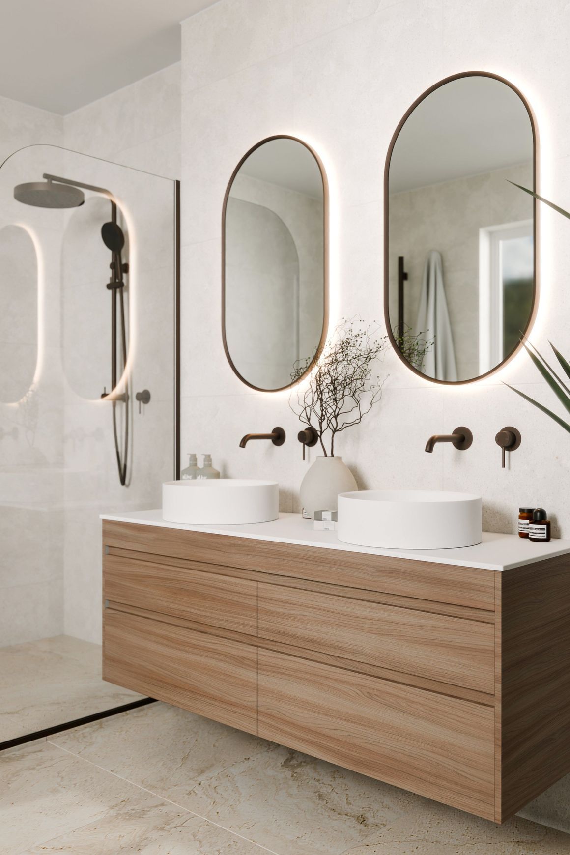 Code Luxe 1200 Wall Hung Double Basin Vanity | 2 Drawer