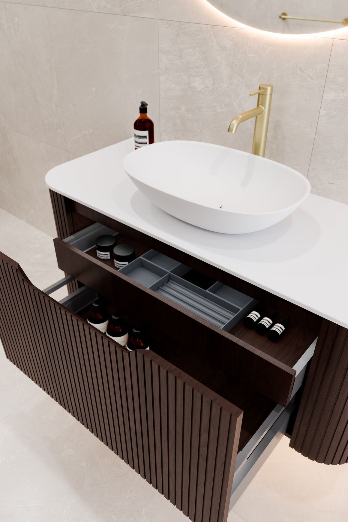 Sora 1200 Vanity | Slab Top