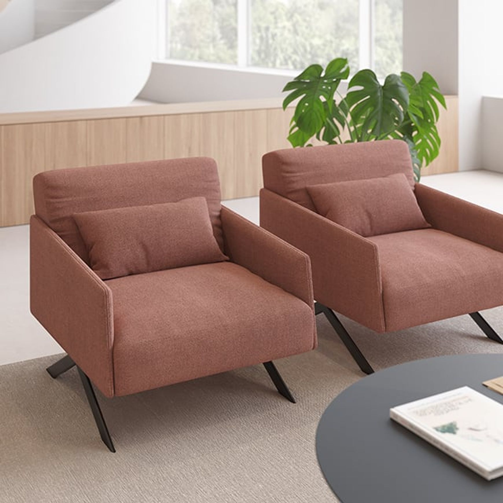 Sistema Legs Armchair - Straight Armrest