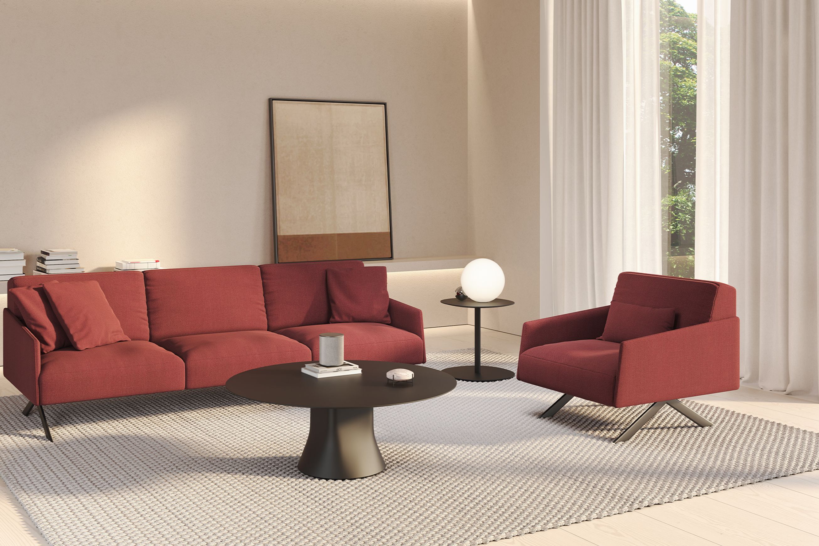 Sistema Legs Armchair - Straight Armrest