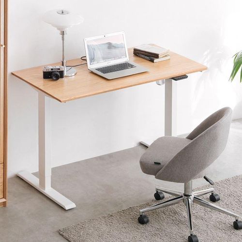 Solid Oak Top Electric Height Adjustable Desk