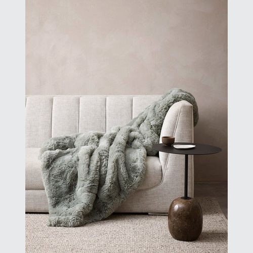 Pele Faux Fur Throw - Seafoam | Baya