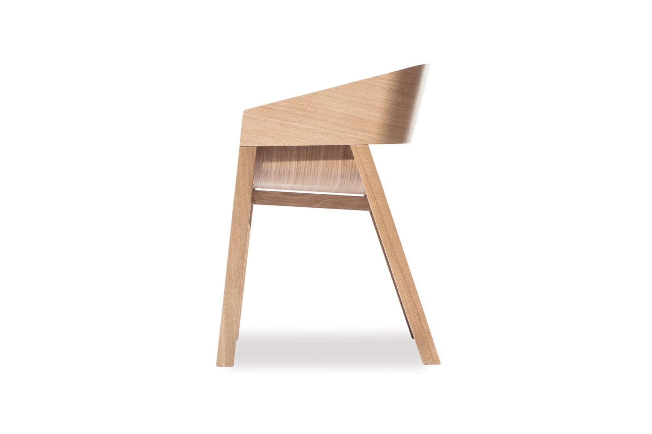Merano Armchair - Natural Oak - White Pad - by TON