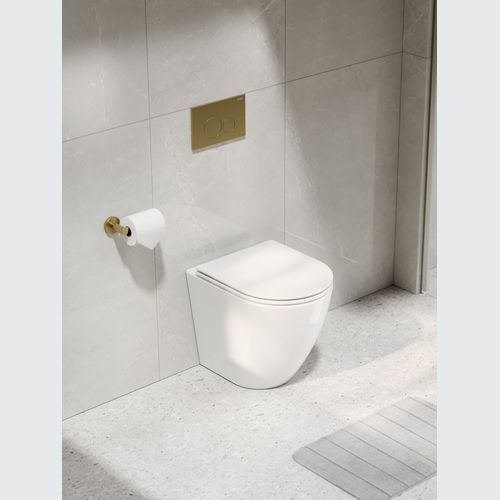 CODE Flow Typhoon Inwall Toilet Suite | Brushed Brass Button
