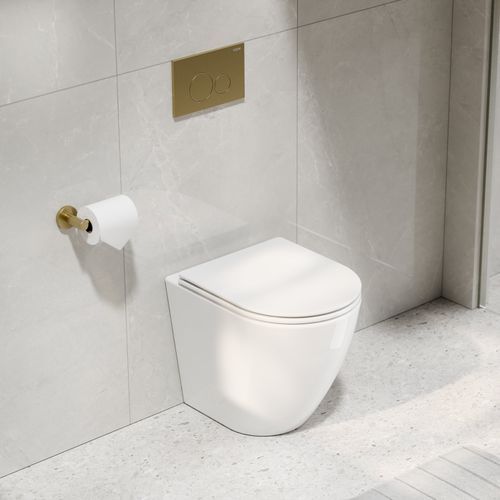 CODE Flow Typhoon Inwall Toilet Suite | Brushed Brass Button