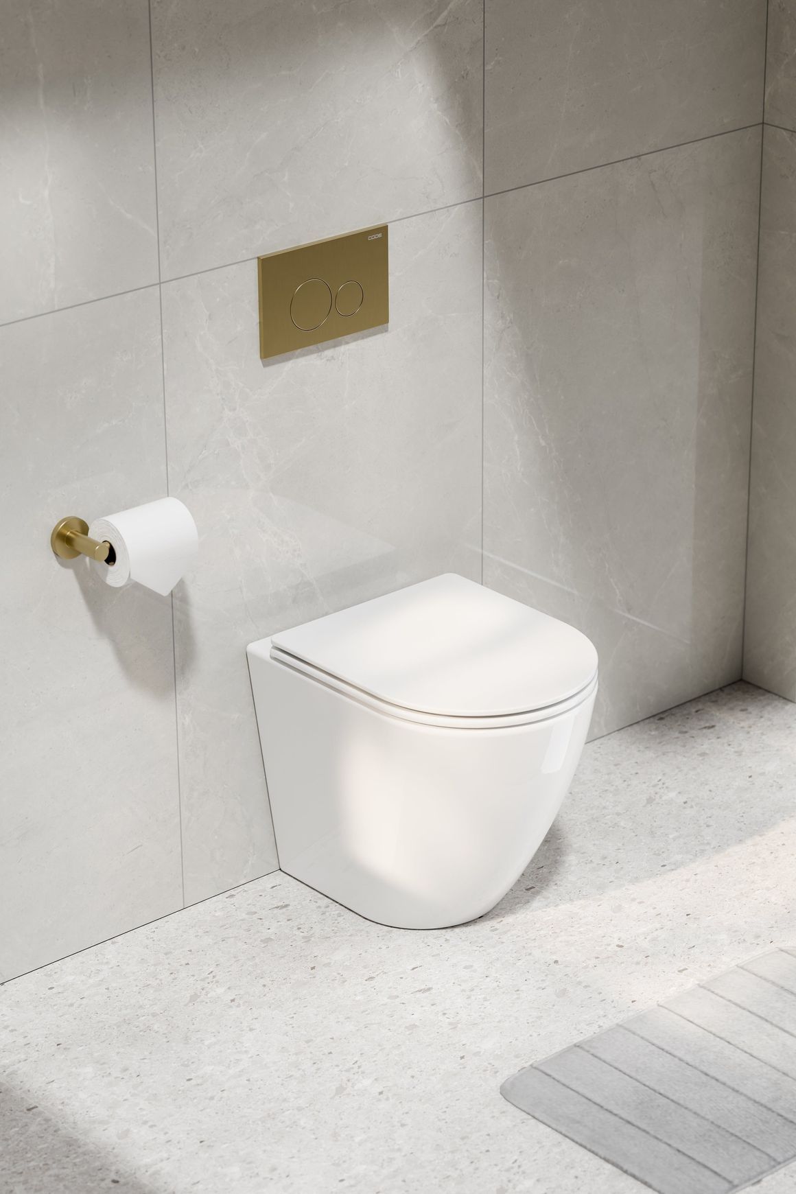 Flow Typhoon Inwall Toilet Suite | Brushed Brass Btn