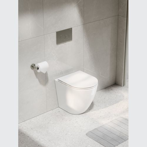 CODE Flow Typhoon Inwall Toilet Suite | Brushed Nickel Button
