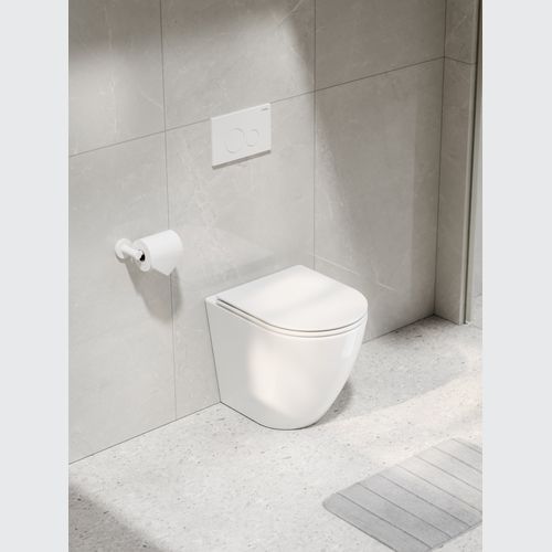 Code Flow Typhoon Inwall Toilet Suite | Matte White Button