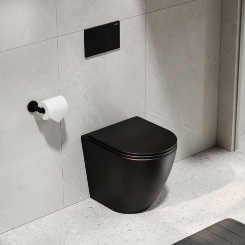 CODE Flow Typhoon Inwall Toilet Suite | Matte Black Button