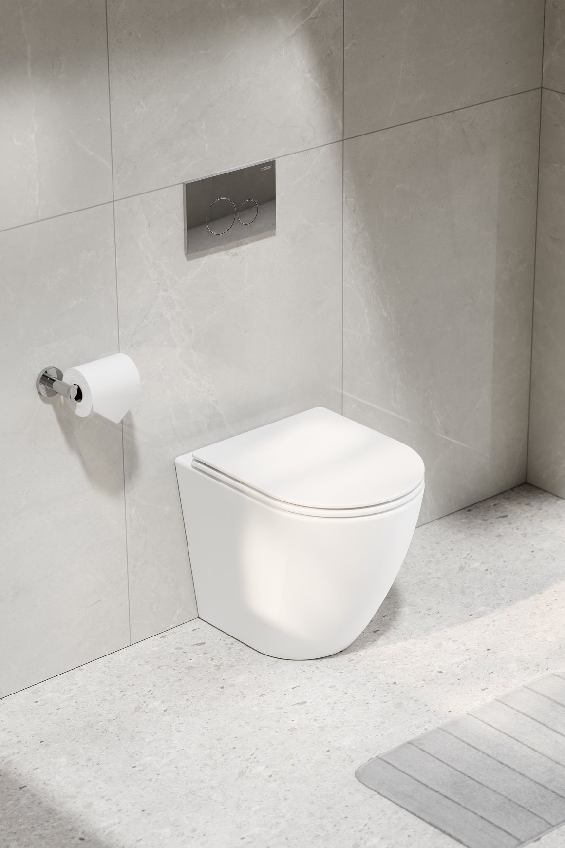 Code Flow Typhoon Inwall Toilet Suite | Chrome Button