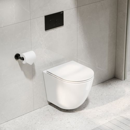 CODE Flow Typhoon Wall Hung Toilet Suite | Gunmetal Button