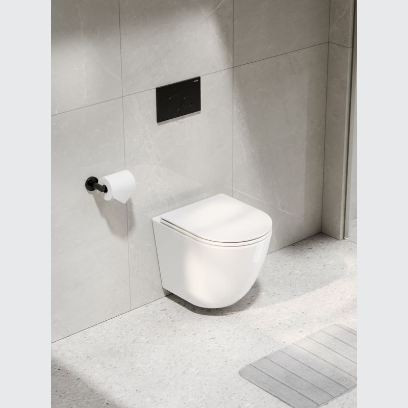 Flow Typhoon Wall Hung Toilet Suite | Gunmetal Button
