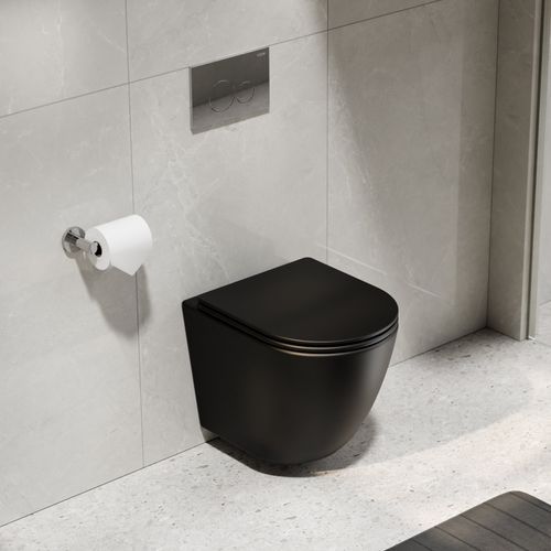CODE Flow Typhoon Wall Hung Toilet Suite | Chrome Button