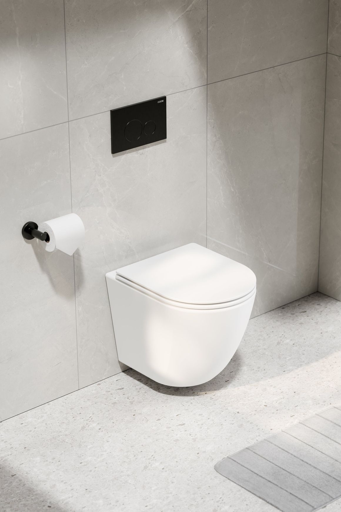 Flow Typhoon Wall Hung Toilet Suite | Gunmetal Button