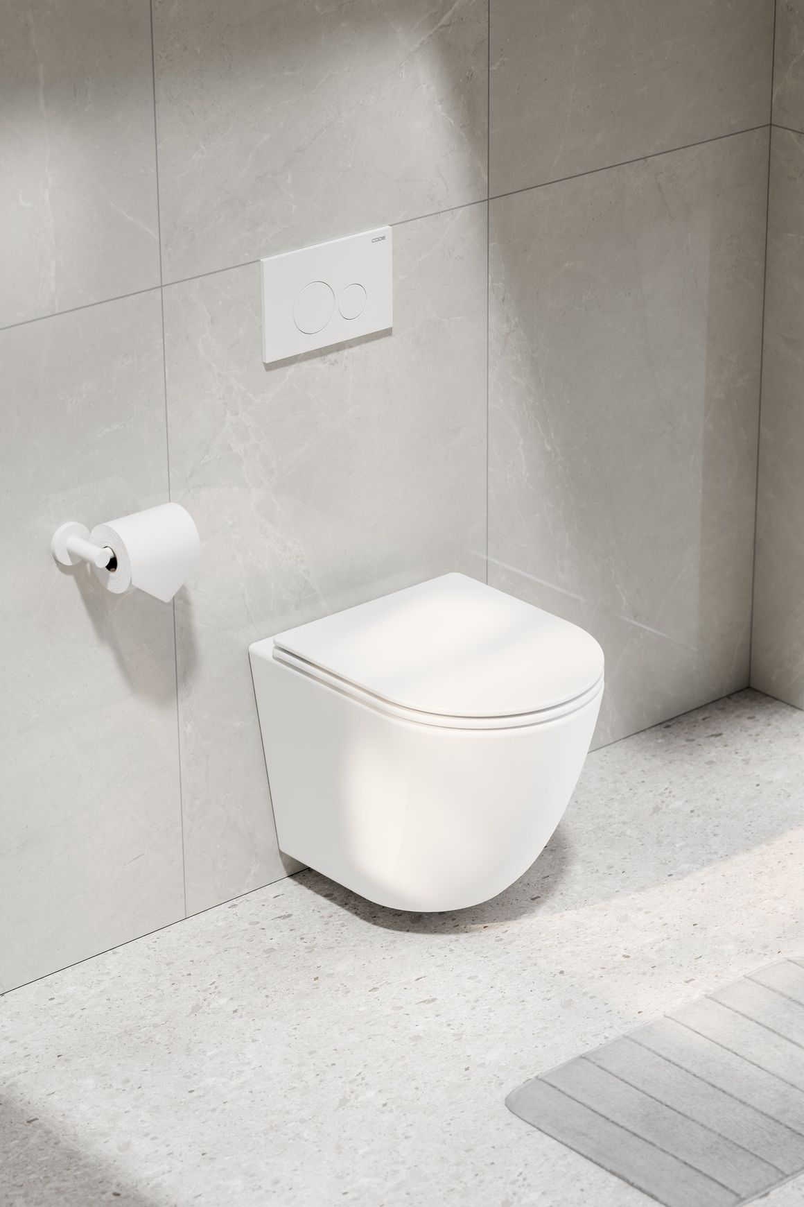 Flow Typhoon Wall Hung Toilet Suite | Matte White Btn
