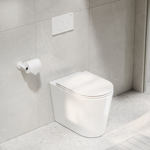CODE Pure Typhoon Inwall Toilet Suite | Matte White Button