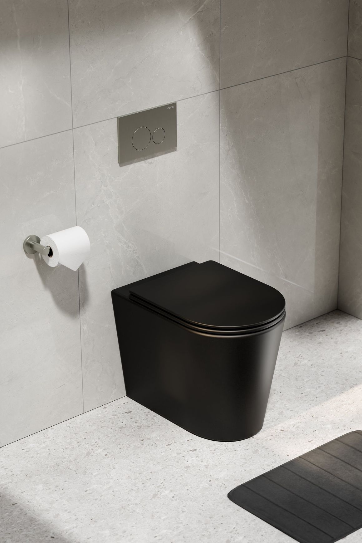 Pure Typhoon Inwall Toilet Suite | Brushed Nickel Btn