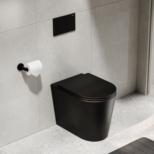 CODE Pure Typhoon Inwall Toilet Suite | Matte Black Button