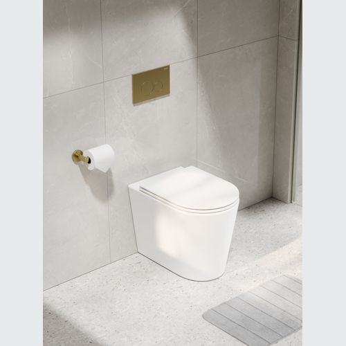 CODE Pure Typhoon Inwall Toilet Suite | Brushed Brass Button