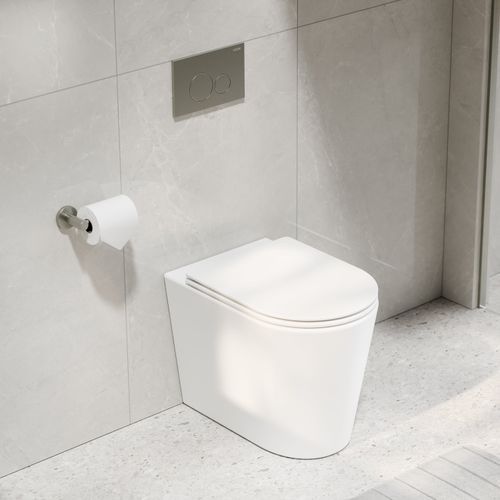 CODE Pure Typhoon Inwall Toilet Suite | Brushed Nickel Button