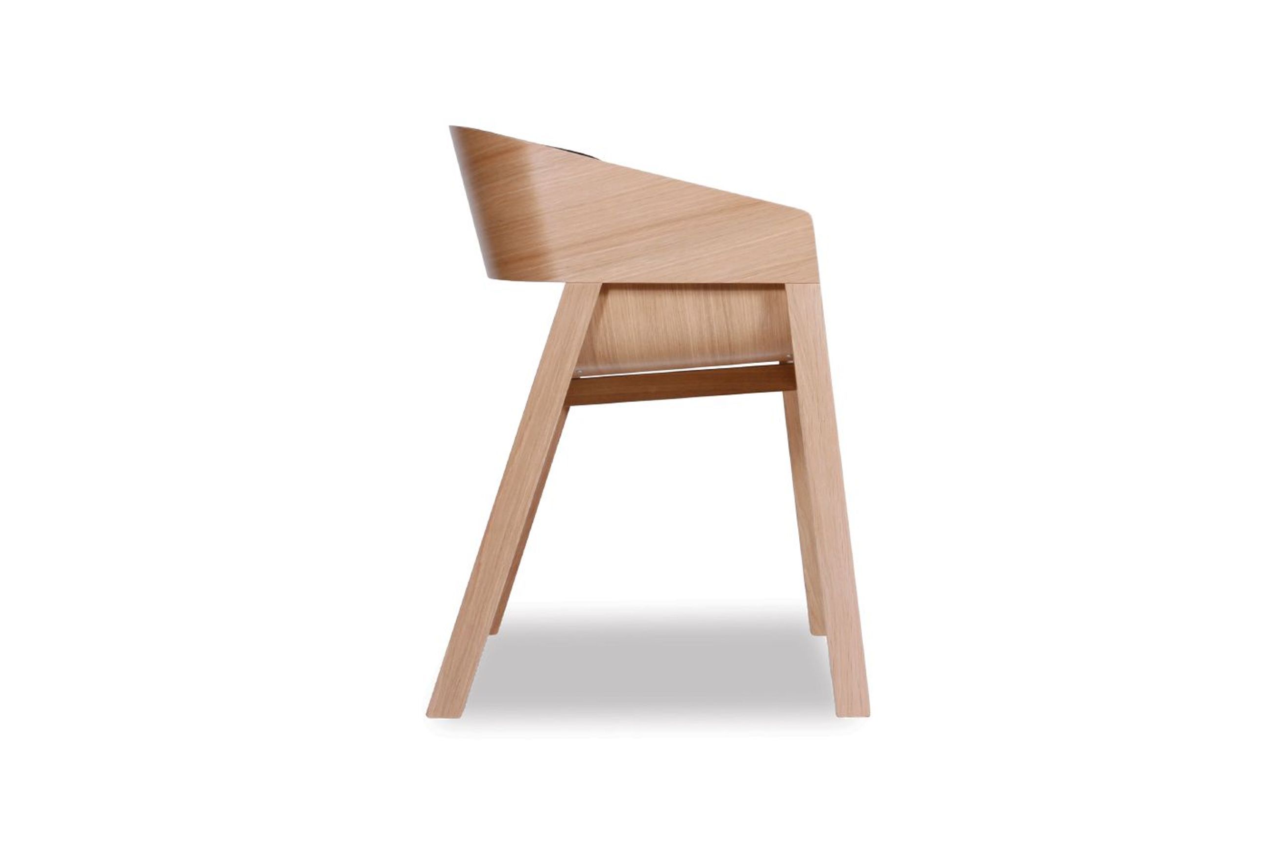 Merano Armchair - Natural Oak - Black Pad - by TON