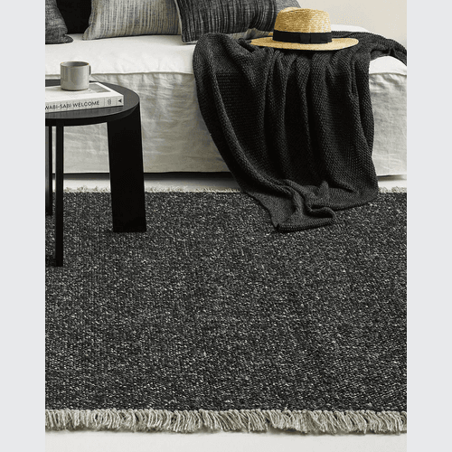 Baya Ulster Floor Rug - Black/Natural | Three Sizes