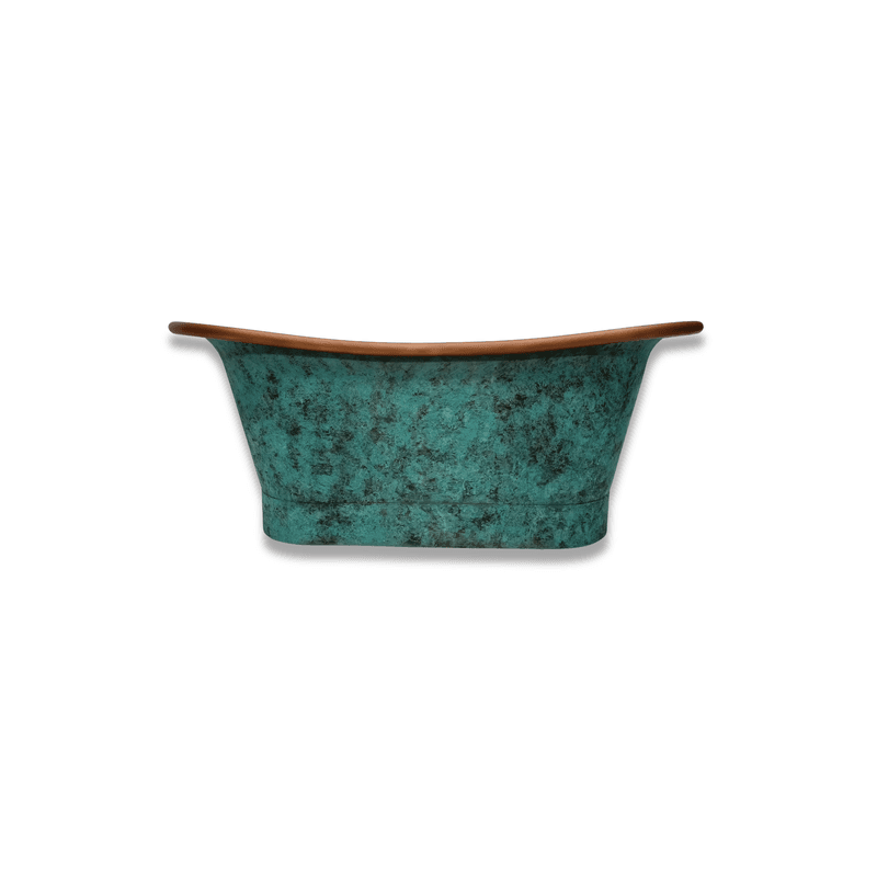 The Copper Bath Tub - Aurora Hammered Copper Double Slipper 1700mm - CB5018-D67