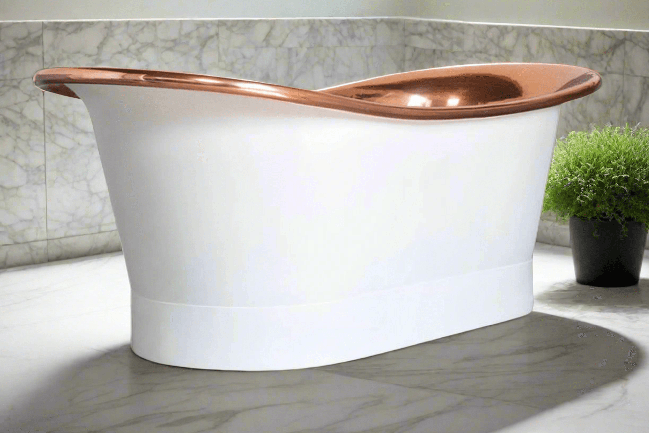 The Copper Bath Tub - Shanti Copper Double Slipper Smooth 1700mm - CB5017-D67
