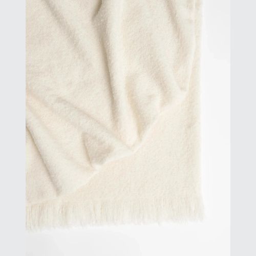 Weave Home Clive Wool Throw Blanket - Snow | NZ Made | Bouclé