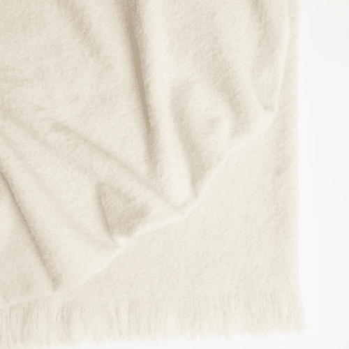 Weave Home Clive Wool Throw Blanket - Snow | NZ Made | Bouclé