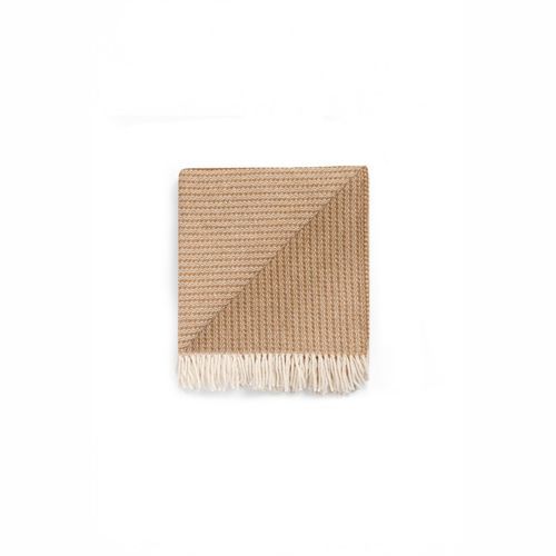 Ruanui Station Lambswool Waffle Throw - Winiata Wheat