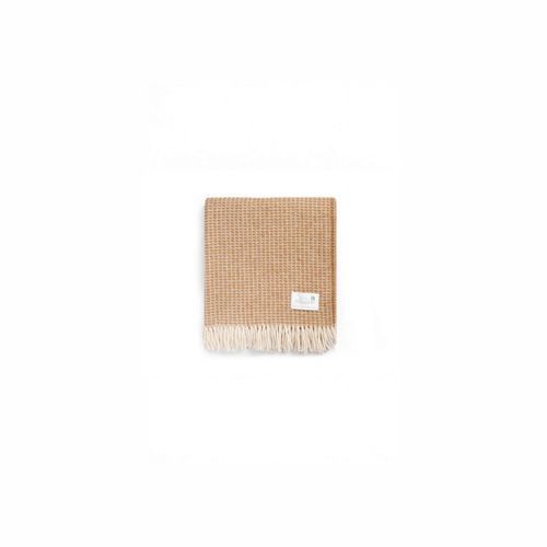 Ruanui Station Lambswool Waffle Throw - Winiata Wheat