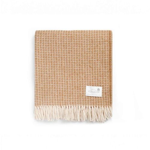 Ruanui Station Lambswool Waffle Throw - Winiata Wheat
