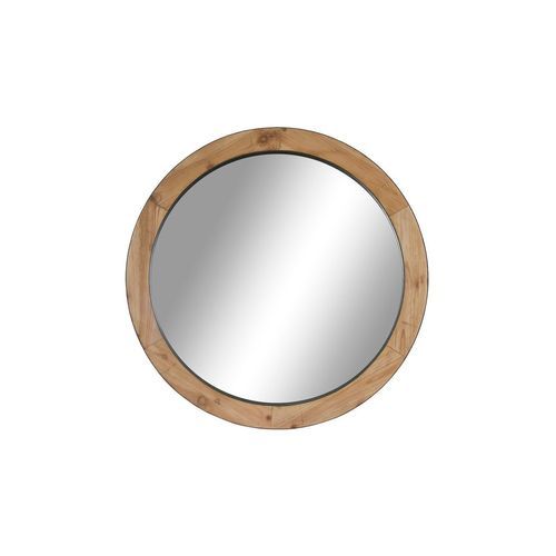 Wooden Round Mirror