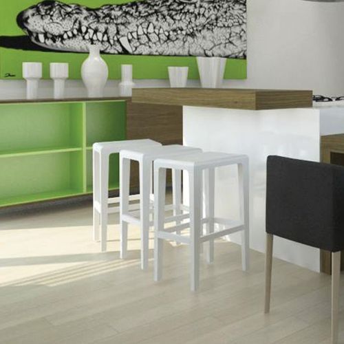Rioja Kitchen Stool - White Painted - by TON