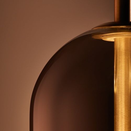 Ombre 1 Light Glass Pendant - Small in Smoke