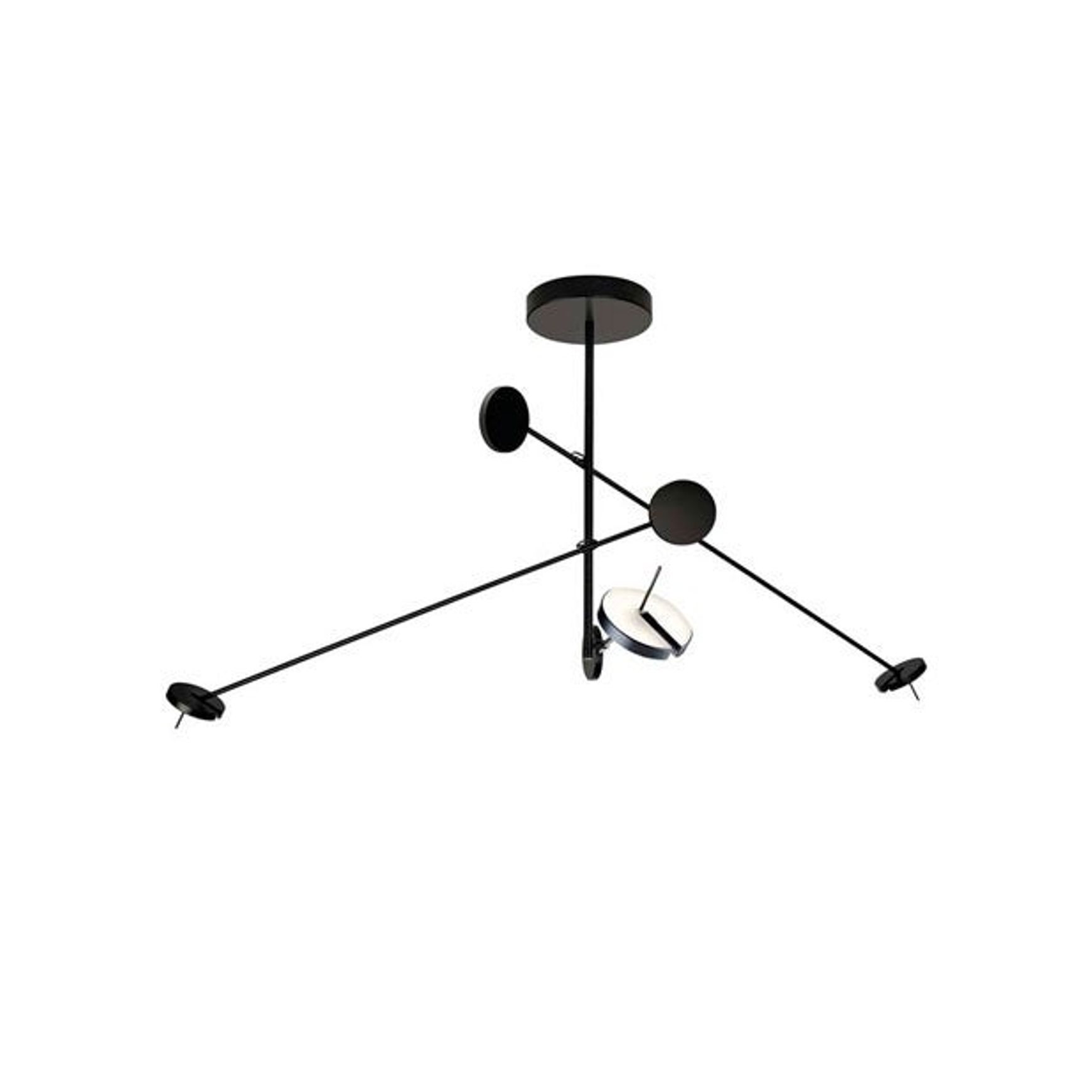 Rolla 3 Light Pendant in Matte Black